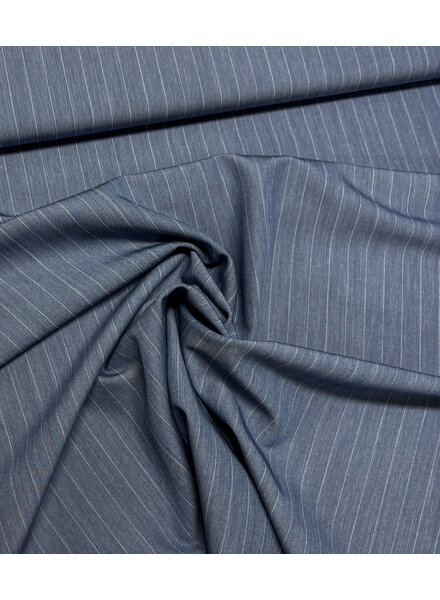 blauw pin stripe - soepelvallende gabardine
