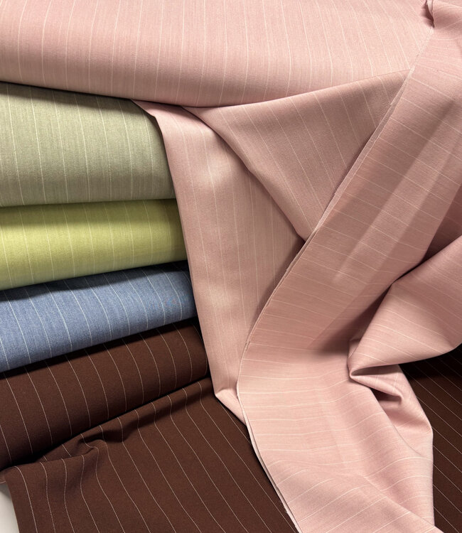 pistache pin stripe - soepelvallende gabardine