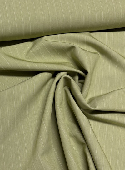 pistachio pin stripe - flowing gabardine