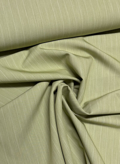 pistachio pin stripe - flowing gabardine