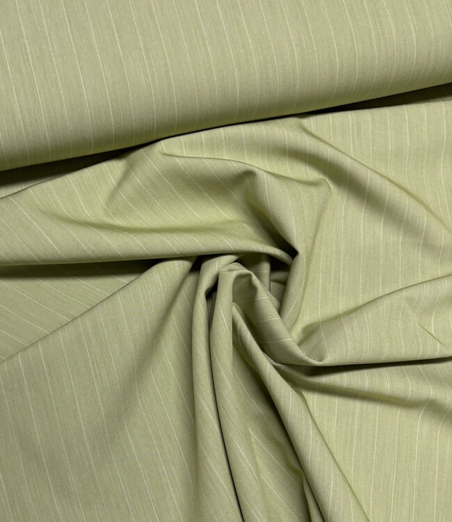pistache pin stripe - soepelvallende gabardine