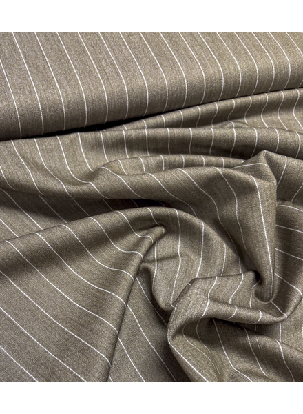 Madeline khaki bruin - pine stripe - soepelvallende gabardine wool touch
