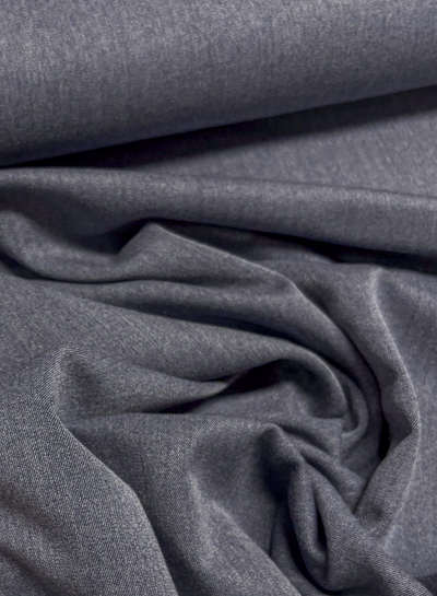 gemeleerd blauw - wool soepelvallende gabardine