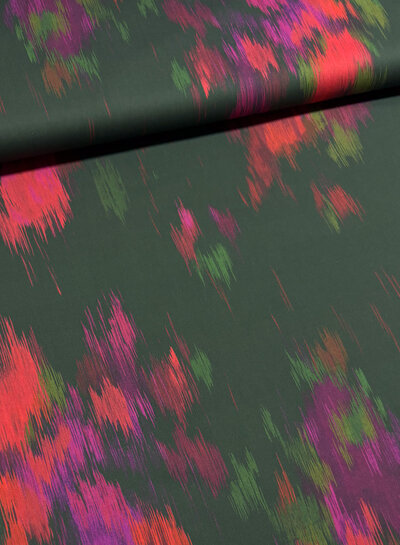 A la Ville green artistic print - soft cotton satin