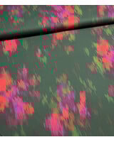 A la Ville groene artistieke print  - zachte satijn katoen