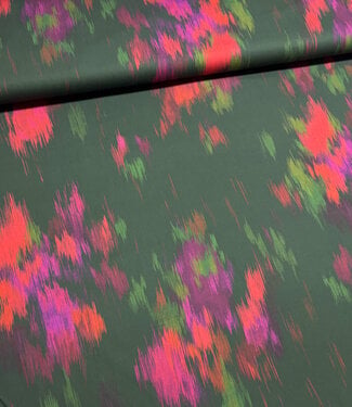 A la Ville green artistic print - soft cotton satin
