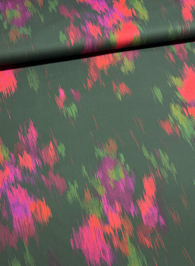 A la Ville green artistic print - soft cotton satin