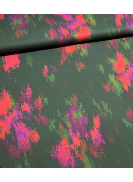 A la Ville green artistic print - soft cotton satin