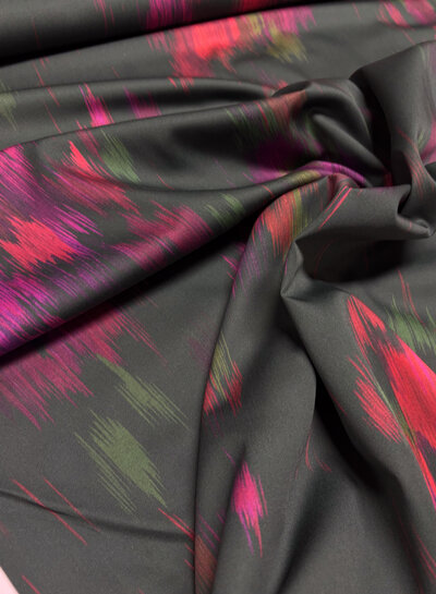 A la Ville green artistic print - soft cotton satin