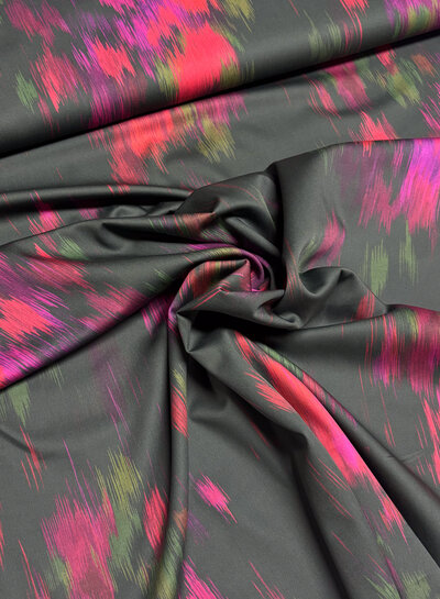 A la Ville green artistic print - soft cotton satin