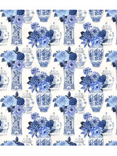 Windham Fabrics China blue vases - katoentje