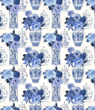 Windham Fabrics China blue vases - cotton