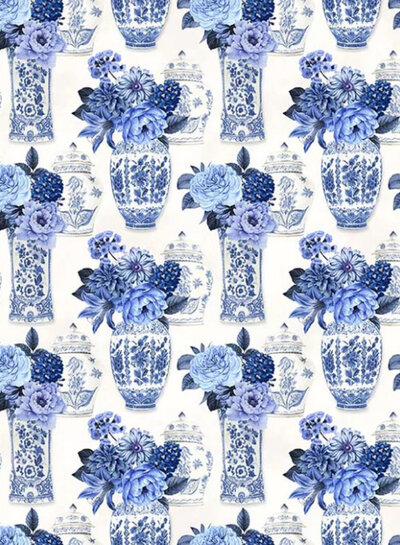 Windham Fabrics China blue vases - cotton