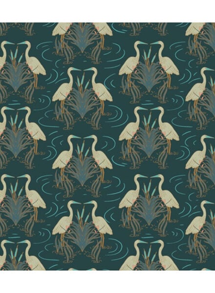 ART GALLERY FABRICS egret danceTW stillwater - cotton