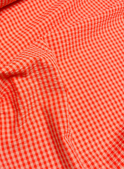 vichy check peach - seersucker