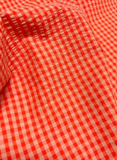 vichy check peach - seersucker