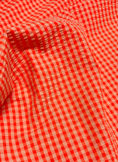 vichy check peach - seersucker