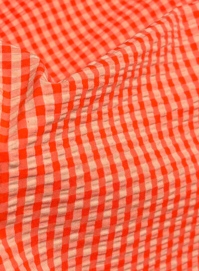 vichy check peach - seersucker