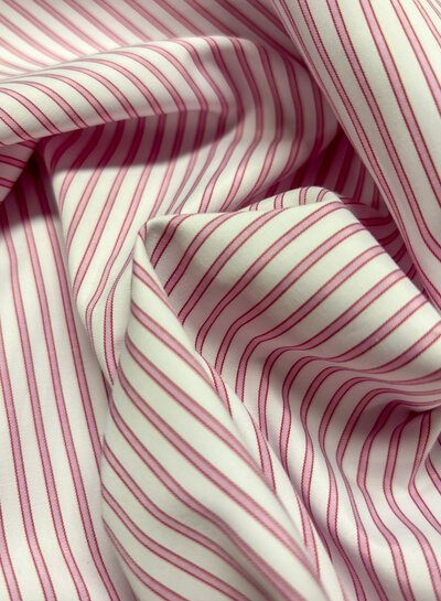 pink and white striped cotton shirt