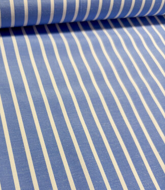 blue and white striped cotton shirt