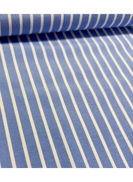 blue and white striped cotton shirt
