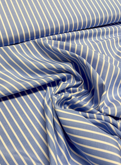 blauw wit gestreept hemdenkatoen