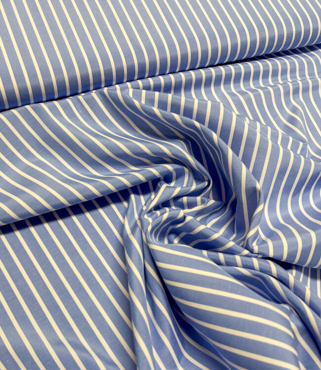 blauw wit gestreept hemdenkatoen