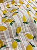 lemons and stripes - quilted double gauze - stepper