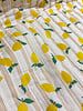 lemons and stripes - quilted double gauze - stepper