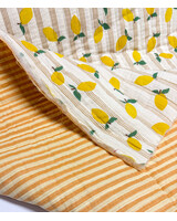 citroenen en streepjes - gewatteerde double gauze - stepper