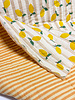 lemons and stripes - quilted double gauze - stepper