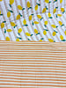 lemons and stripes - quilted double gauze - stepper