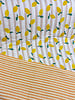 lemons and stripes - quilted double gauze - stepper