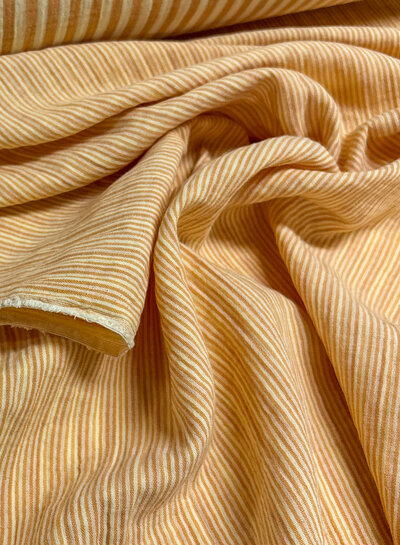 lemon mango streepjes double face - double gauze/tetra