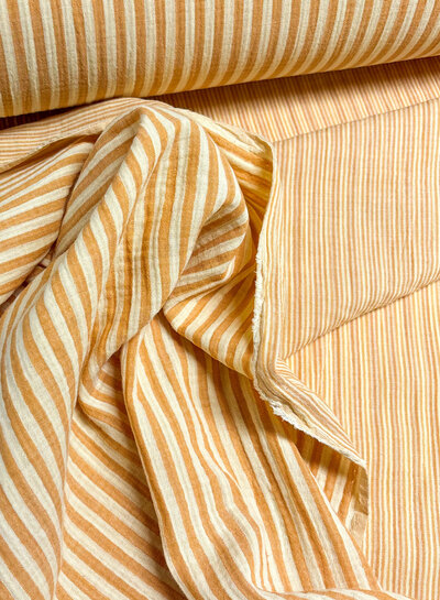lemon mango stripes double face - double gauze/tetra