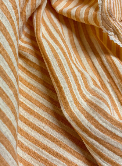 lemon mango streepjes double face - double gauze/tetra