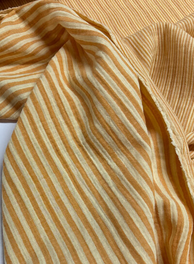 lemon mango stripes double face - double gauze/tetra
