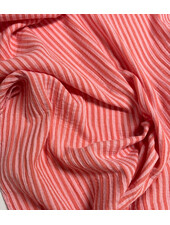 roze / lichtroze streepjes double face - double gauze/tetra