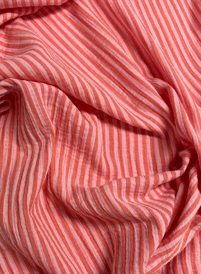 pink / light pink stripes double face - double gauze/tetra