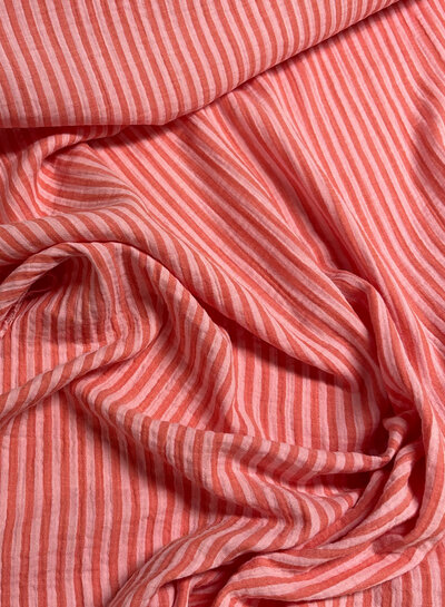pink / light pink stripes double face - double gauze/tetra