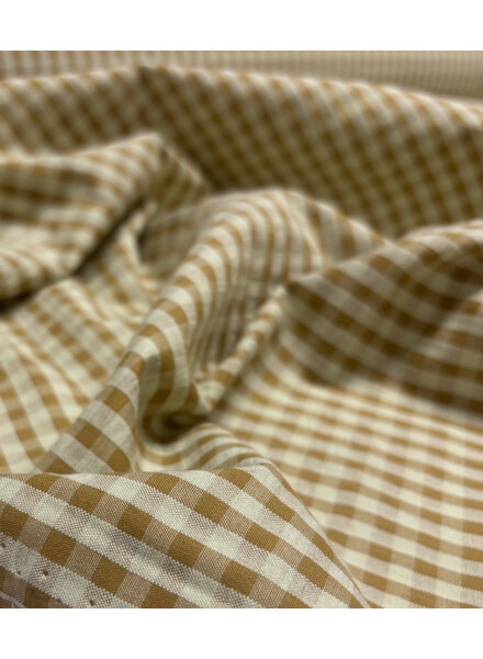 vichy ruitjes lichtgroen en cognac - seersucker