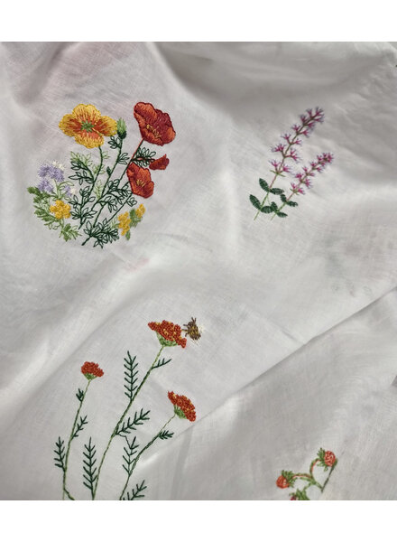flower garden embroidery - katoen voile
