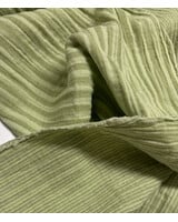 groen / lichtgroen pistache streepjes double face - double gauze/tetra