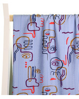 Atelier Jupe wit en blauw grafische textuur-viscose