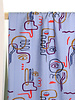 Atelier Jupe white and blue graphic texture viscose