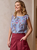 Atelier Jupe white and blue graphic texture viscose