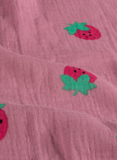 strawberries on dusty pink - tetra/ double gauze
