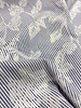 A la Ville blue and white striped with woven flower - cotton blend - Italian quality