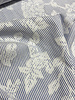 A la Ville blue and white striped with woven flower - cotton blend - Italian quality