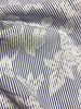 A la Ville blue and white striped with woven flower - cotton blend - Italian quality